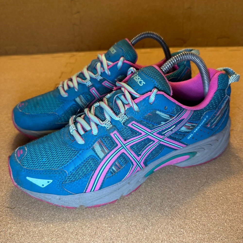 Asics Gel-Venture 5 Sneakers Womens 8.5 Blue Pink T5N8N Trail Running Shoes - Picture 3 of 11
